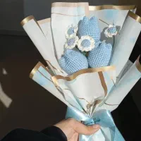 دسته گل بافتنی