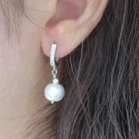 گوشواره مروارید طبیعی نقره