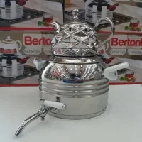 سماور استیل و قوری چینی