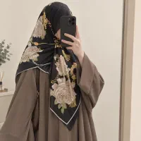 روسری ابریشم توییل مشکی