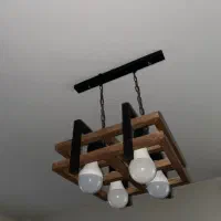 لوستر ، آویز چوبی فلزی|لوستر و چراغ آویز|اصفهان, چرخاب|دیوار