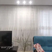 فروش توری پنج متر یک جفت والان و دکور فیروزه ای|پرده، رانر، رومیزی|زنجان, |دیوار