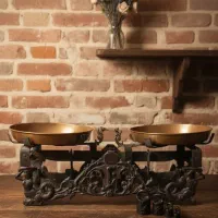 ترازوی قدیمی و پارچ ورشو لب اردکی