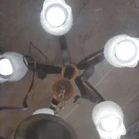 دو عدد لوستر آویز برنجی ۵شاخه طلایی در حد نو|لوستر و چراغ آویز|بندر کنگان, |دیوار