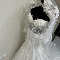 لباس عروس اروپایی دو دامنه نو