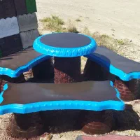 میز نیمکت باغ ویلا