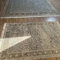 فرش ۱۲ متری و ۲*۱/۵ تیتانیوم کاشان رنگ سیلور