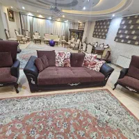 مبل نسبتا تمیر ۷ نفره تبدیل به تخت تاشو