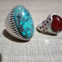 انگشتر فیروزه ویاقوت کلکسیونی