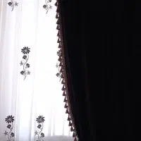 پرده کریستال گل دار