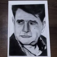 نقاشی طراحی چهره سیاه قلم