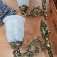 یک جفت دیوار کوب برنز سنگین|لوستر و چراغ آویز|اصفهان, بهارستان|دیوار
