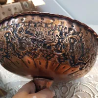 میوه خوری مس سیاه قلم،ظرف مسی قطر ۳۰ ارتفاع ۲۴سانت|ظروف سرو و پذیرایی|تهران, مرزداران|دیوار