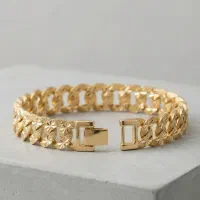 دستبند کارتیر تراش دار طرح طلا