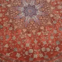 فرش ماشینی ابریشم گرد ۱/۵۰در۱/۵۰