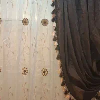 پرده حریر شیشه ای با والان