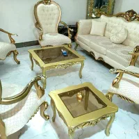 مبلمان ورق طلا چوب راش