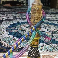 قلیون ننو با تمام وسایل با تنه چوبی رخ دار|کلکسیون و سرگرمی|خمین, |دیوار