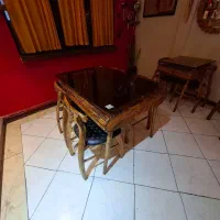 صندلی دنج با طراحی چوبی و شیشه‌ای زیبا و شیک|میز و صندلی غذاخوری|قم, صفائیه|دیوار