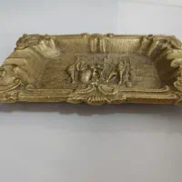 زیر سیگاری برنجی کارشده اروپایی سنگین|کلکسیون اشیاء عتیقه|مشکیندشت, |دیوار