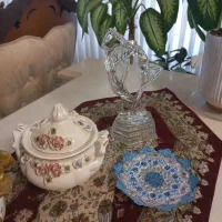 کریستال ایتالیایی و عتیقه و ظرف خاتم کاری  برنجی