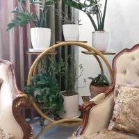 استند گلدان فلزی چوبی