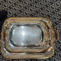 سینی ۲ تایی سیلور  و طلایی