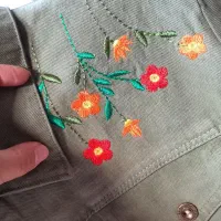 مانتو کتان ضخیم گل دوزی|لباس|اصفهان, قلعه طبره|دیوار