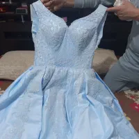 لباس مجلسی آبی آسمانی
