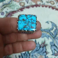 انگشتر نقره فیروزه یمن زبرجد دست ساز