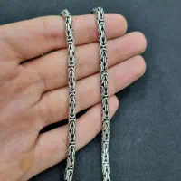 زنجیر نقره مردانه تایلندی مدل کرال عیار۹۲۵(گردنبند