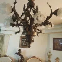 لوستر برنز ۸ شاخه ۸ شعله سیاه قلم متمایز