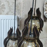 لوستر چوبی سه شاخه نو|لوستر و چراغ آویز|نسیمشهر, |دیوار