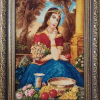 تابلو فرش دستباف دختر قاجار