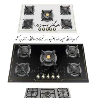 اجاق گاز ۵شعله j136 j104 ترموکبل دار استیل ولوم خم