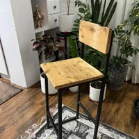 صندلی اپن چوب کاج و‌پایه فلزی