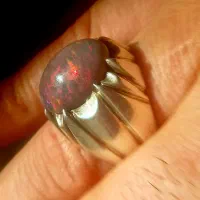 انگشتر بلک اوپال آتشین|جواهرات|کرمانشاه, |دیوار