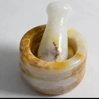 هاون سنگ مرمر زعفران سایز ۸