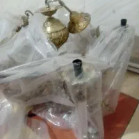 لوستر برنز ده شاخه بزرگ|لوستر و چراغ آویز|اراک, |دیوار