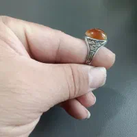 انگشتر نقره  سنگ عقیق پرتقالی|جواهرات|نسیم‌شهر, |دیوار