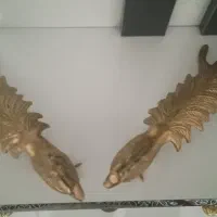 یک جفت طاووس برنجی