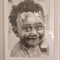 پرتره سیاه قلم (صورت کودک)