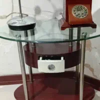 میز دکوری شیشه ای کشو دار