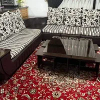 مبل ۹ نفره دسته میزدار با میز گوشه و میز عسلی|مبلمان خانگی و میز عسلی|نوشهر, |دیوار