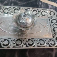 سینی نقره ای با قندان