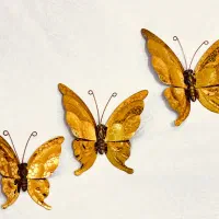 ۳ عدد پروانه برنجی تزئینی دیواری|صنایع دستی و سایر لوازم تزئینی|تبریز, |دیوار