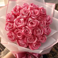 دسته گل رز تزئینی خاص و شیک  سفارش اختصاصی