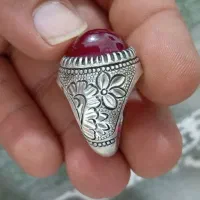 انگشتر یاقوت طبیعی قلم زنی