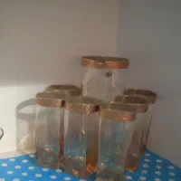 پارچ ولیوان وسس خوری ویخدان وبستنی خوری دور طلایی