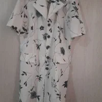 سارافون گلدار زیر و رو سرمه ای مجلسی